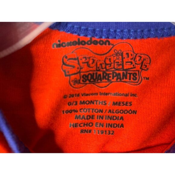 Nickelodeon Spongebob Squarepants Boys Infant Baby 0 3 months One Piece Bodysuit - Picture 3 of 3
